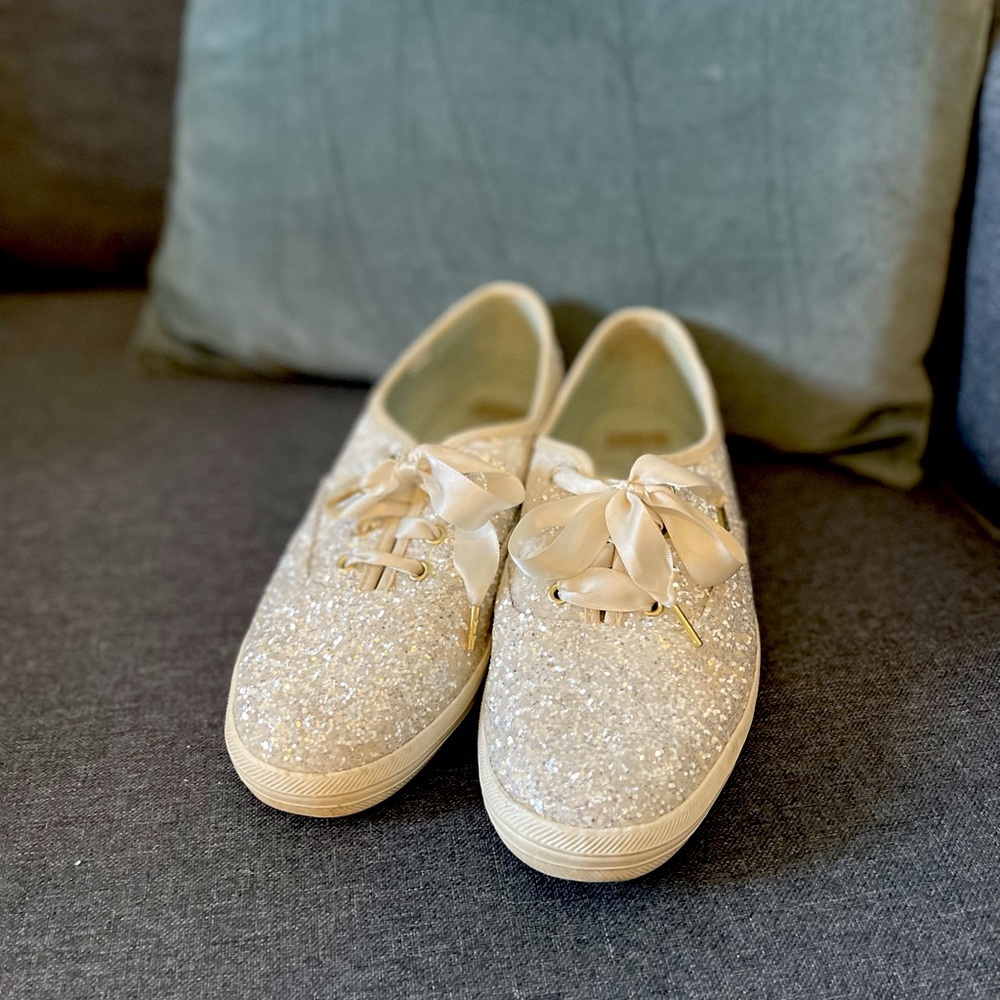 Kate Spade Keds Sparkle Tennis Shoes 8